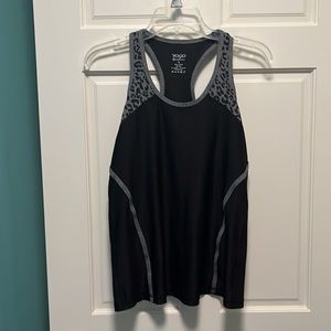 Black and Gray Racerback Cheetah Print workout top